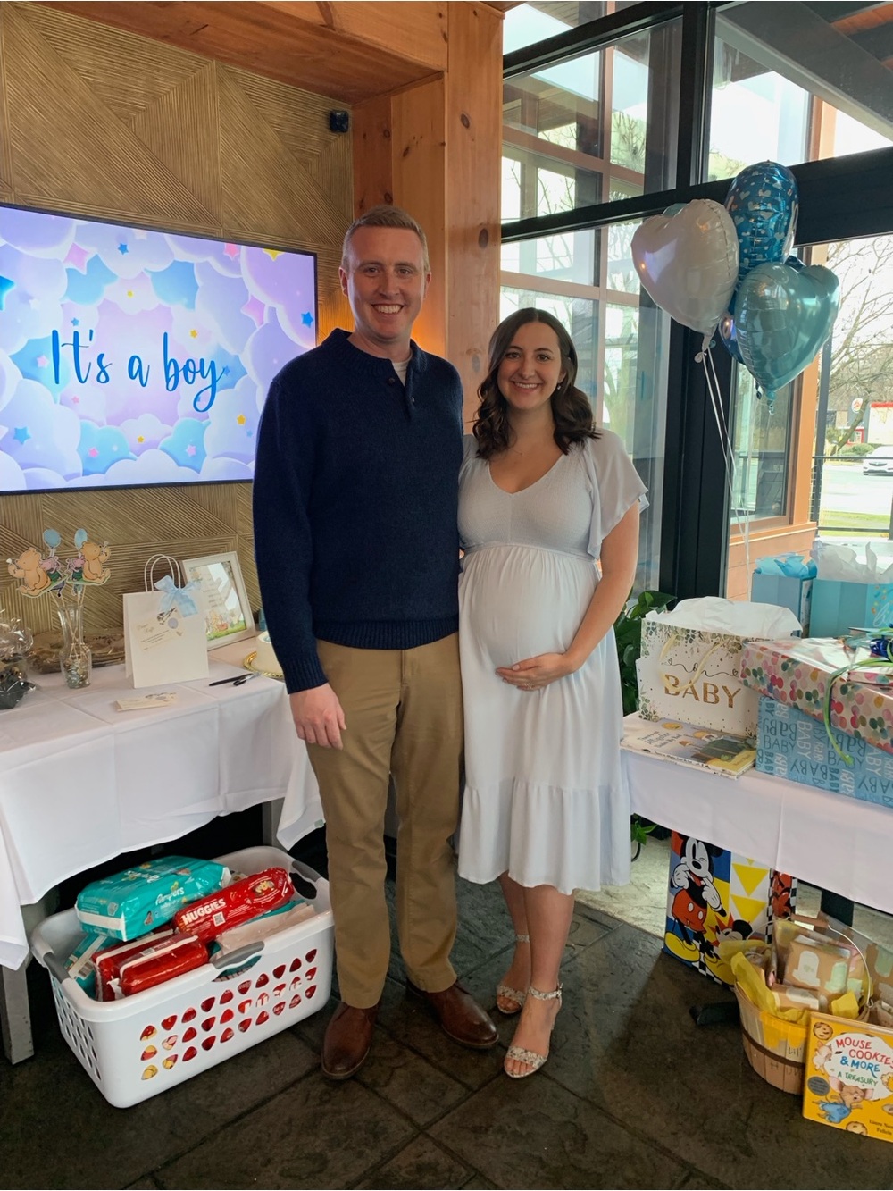 Light Blue Smocked Ruffle Maternity Dress - Picture 3 of 3